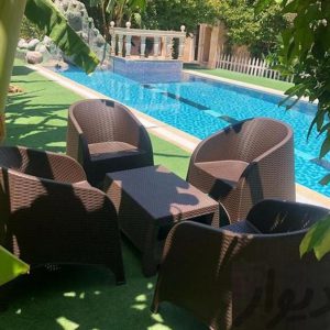 ست 4نفره مبل حصیری مبلمان باغی